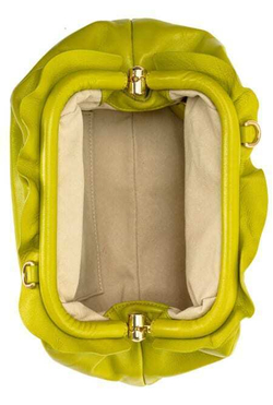 MINI CHAIN CLUTCH BAG FRAIMED - lime