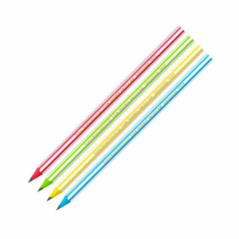 Карандаши чернографитные BIC Evolution "Stripes", НАБОР 4 шт., HB, пластиковые, блистер, 918485