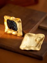 Серьги ромбовидные, Золотые