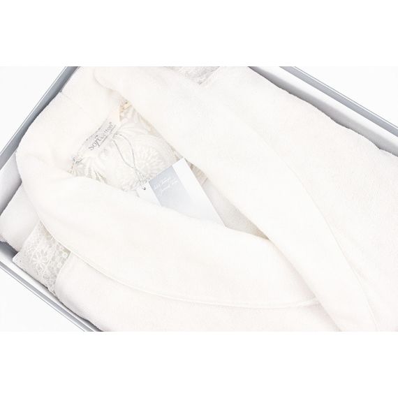 КВИН кремовый махровый женский халат Soft Cotton