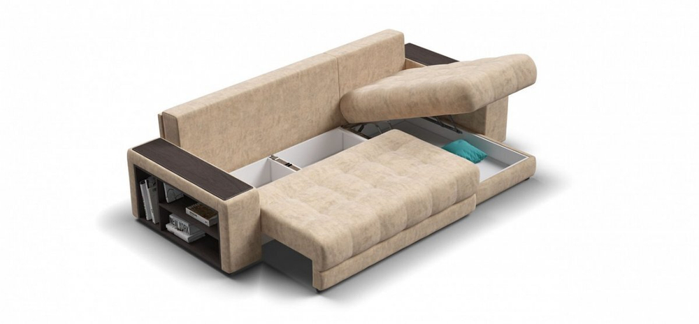 Угловой диван BOSS XL Велюр Royal шампань