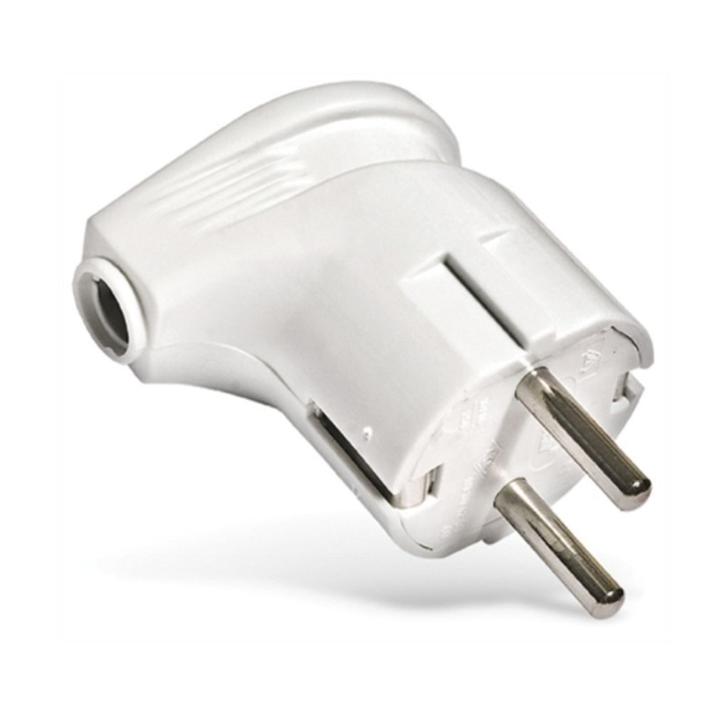 Вилка UNIVersal угловая с/з белая 16А