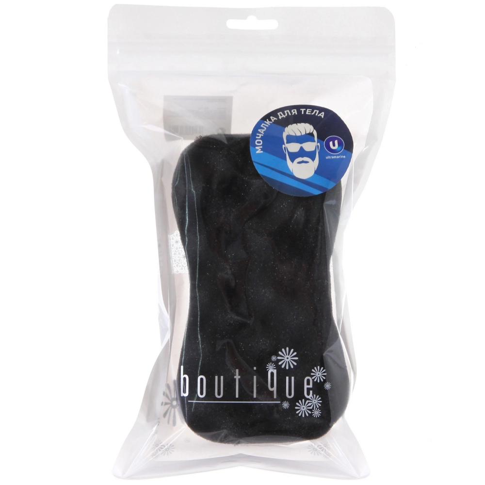Губка для тела двухсторонняя «Для Мужчин», цвет черный, 18*10*5см ( Ultramarine)✦