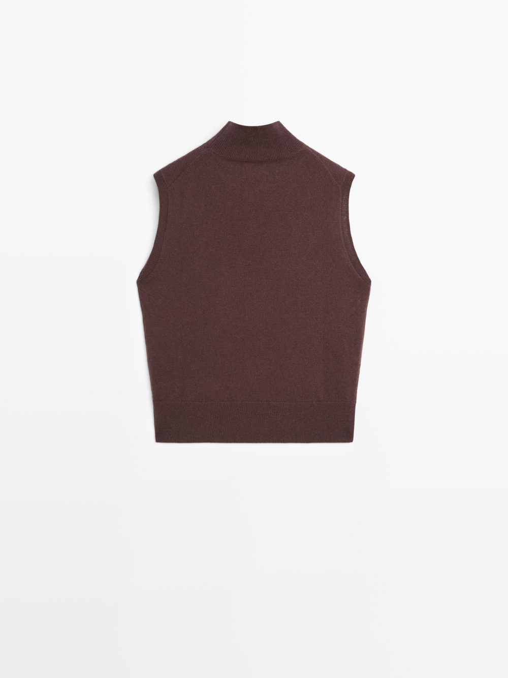 Massimo Dutti Трикотажный жилет из 100% кашемира, гранатовый