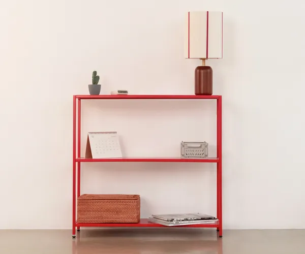 Стеллаж металлический 75х80х25, красный