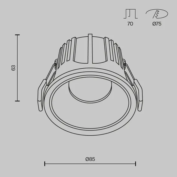 Встраиваемый светильник Альфа / Alfa LED 15 Вт 4000 К 36° Technical dl043-01-15w4k-rd-w