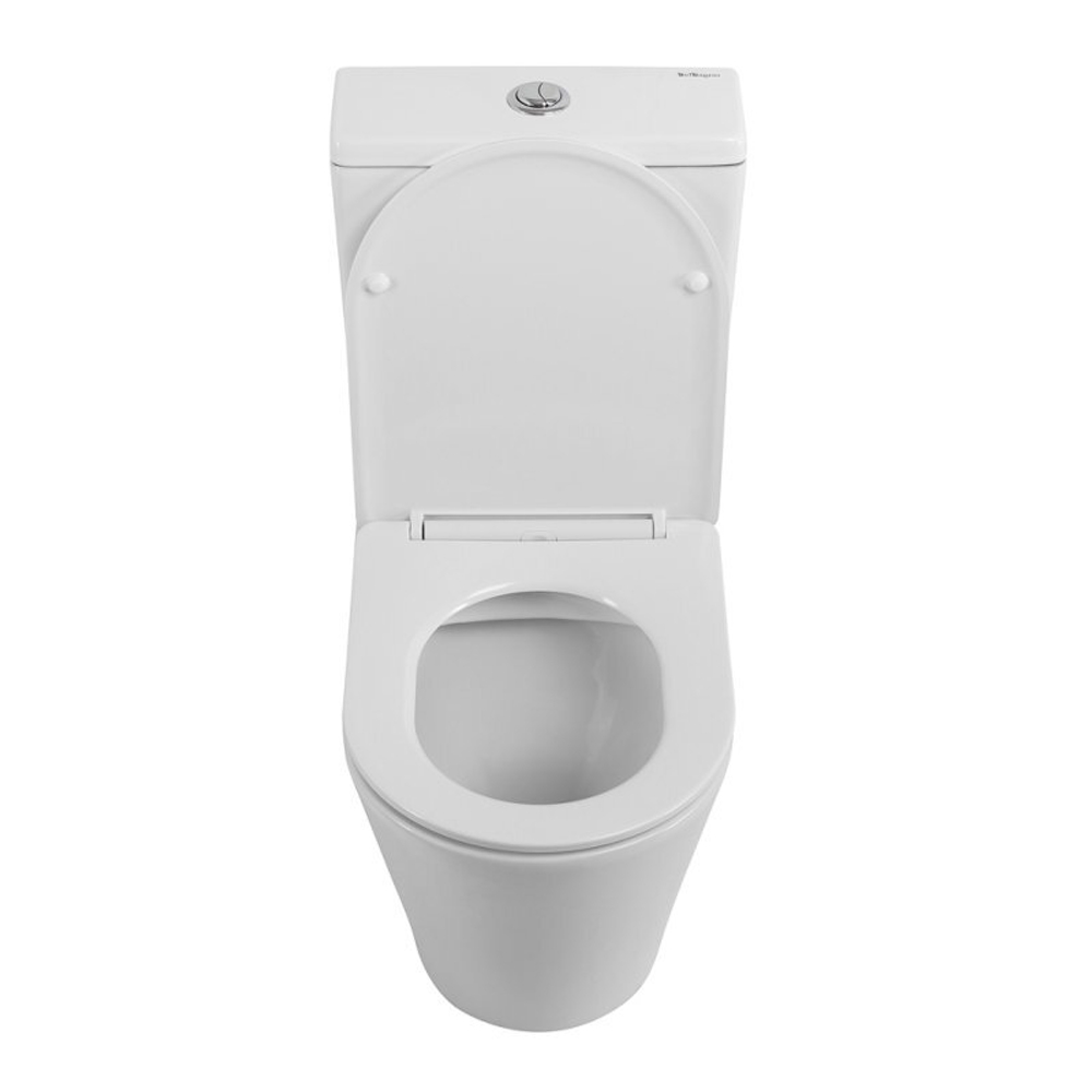 Унитаз-компакт безободковый BelBagno Flay-R BB2149CPR/SC с крышкой-сиденьем микролифт, белый