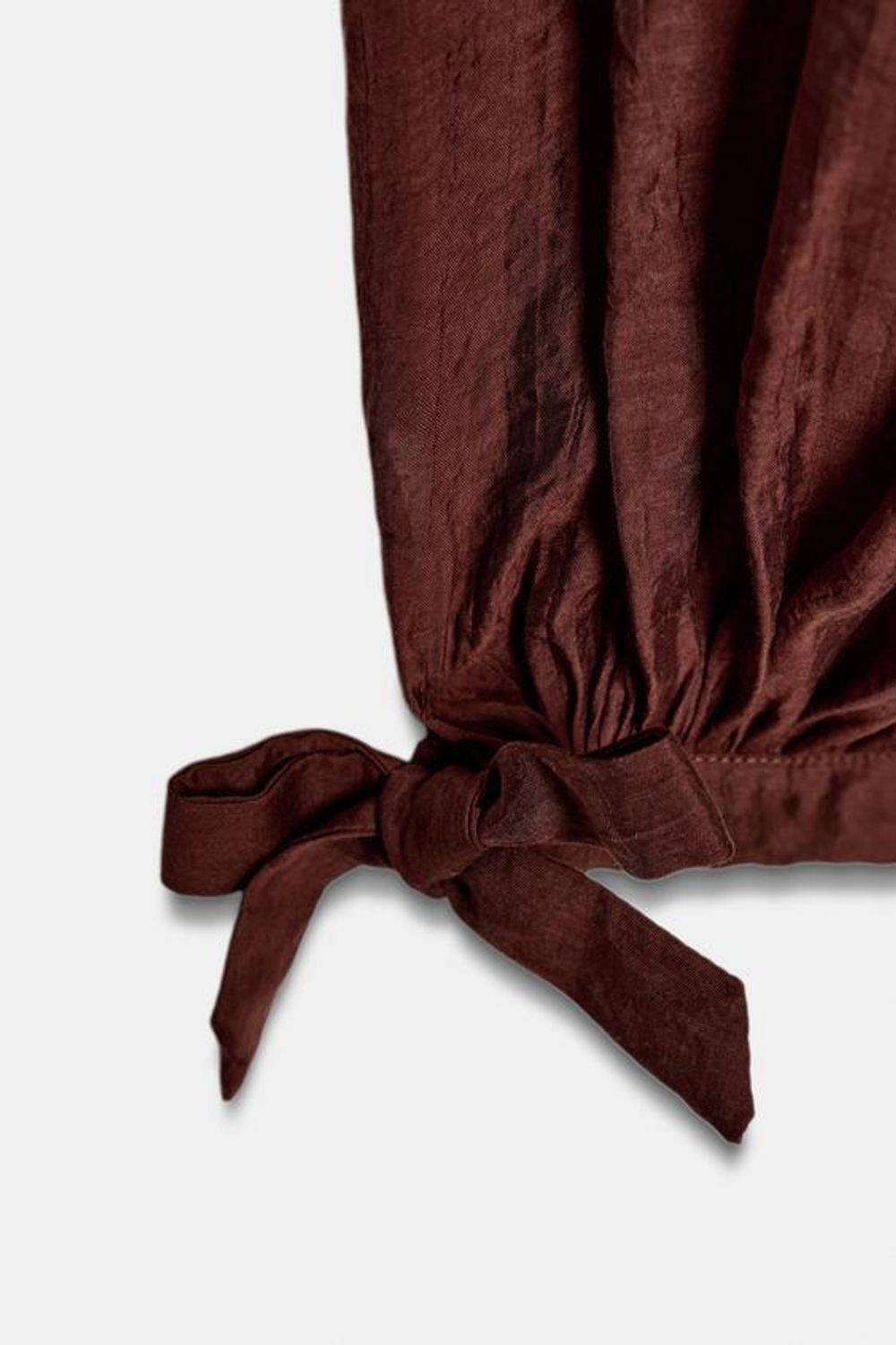 ZARA БРЮКИ-БАГГИ С ЗАВЯЗКАМИ — ZW COLLECTION, ЧЕРЕПИЧНЫЙ