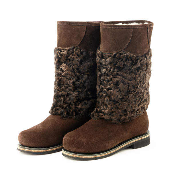 Унты женские из каракуля и замши