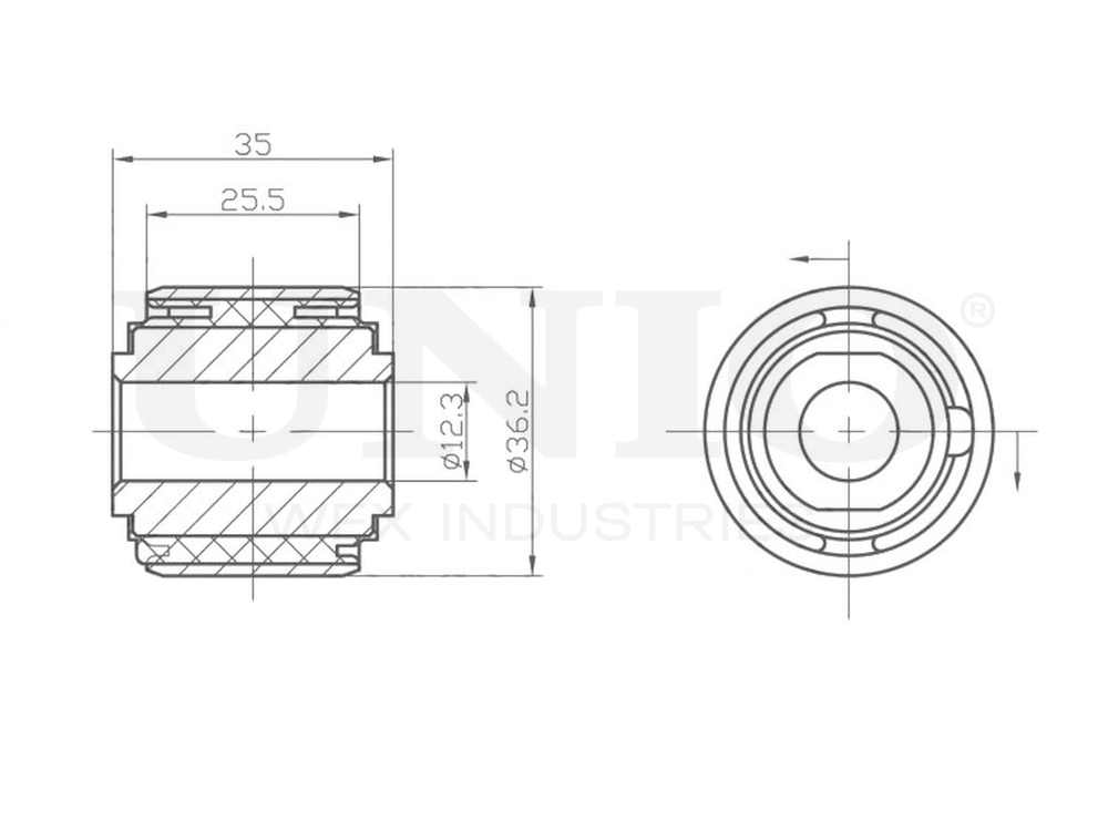 Сайлентблок задней поперечной тяги UNIO RMP-20466