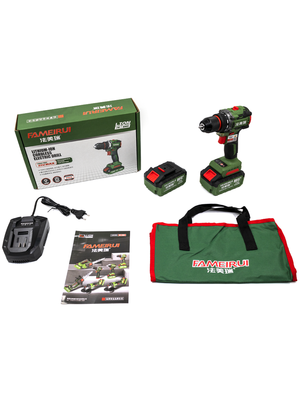 Дрель-шуруповерт аккумуляторный FAMEIRUI 21V (Li-ion 88VF)