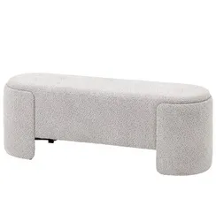 Банкетка Taks 115х41 см, светло-серое букле