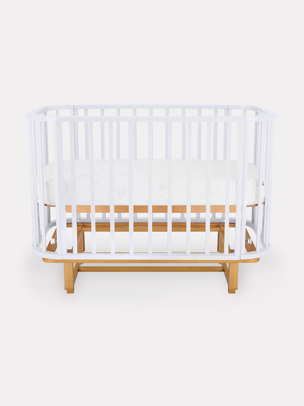 Кровать детская 120*60 RANT "SANDY" (арт.767) овальная/сьемное ограждение Cloud White (2 кор)