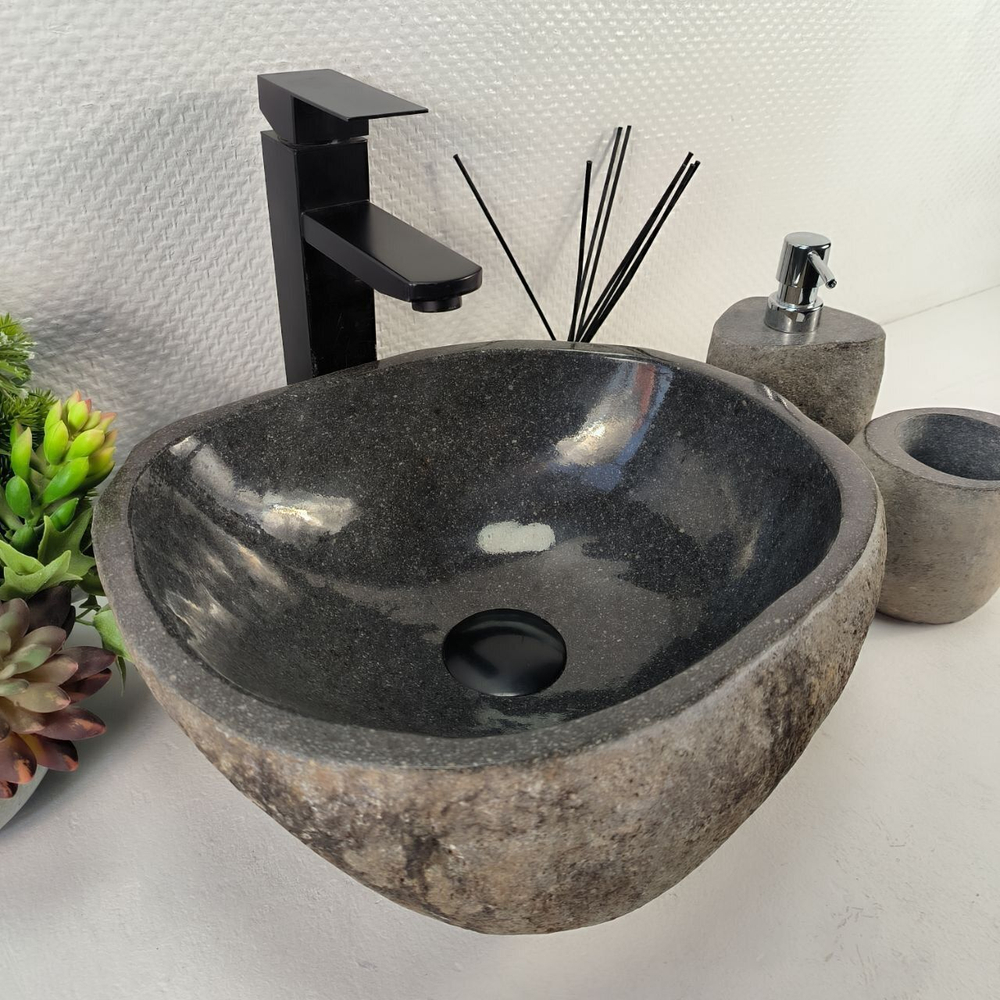 Каменная раковина из речного камня RS-05426 (36*31*15) 0855 из натурального камня