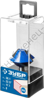 ЗУБР 38.1x22мм, фреза кромочная конусная