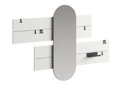 Вешалка Stripe L горизонтальная с зеркалом 60*160 см (белый)