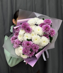 Букет из 9 кустовых хризантем