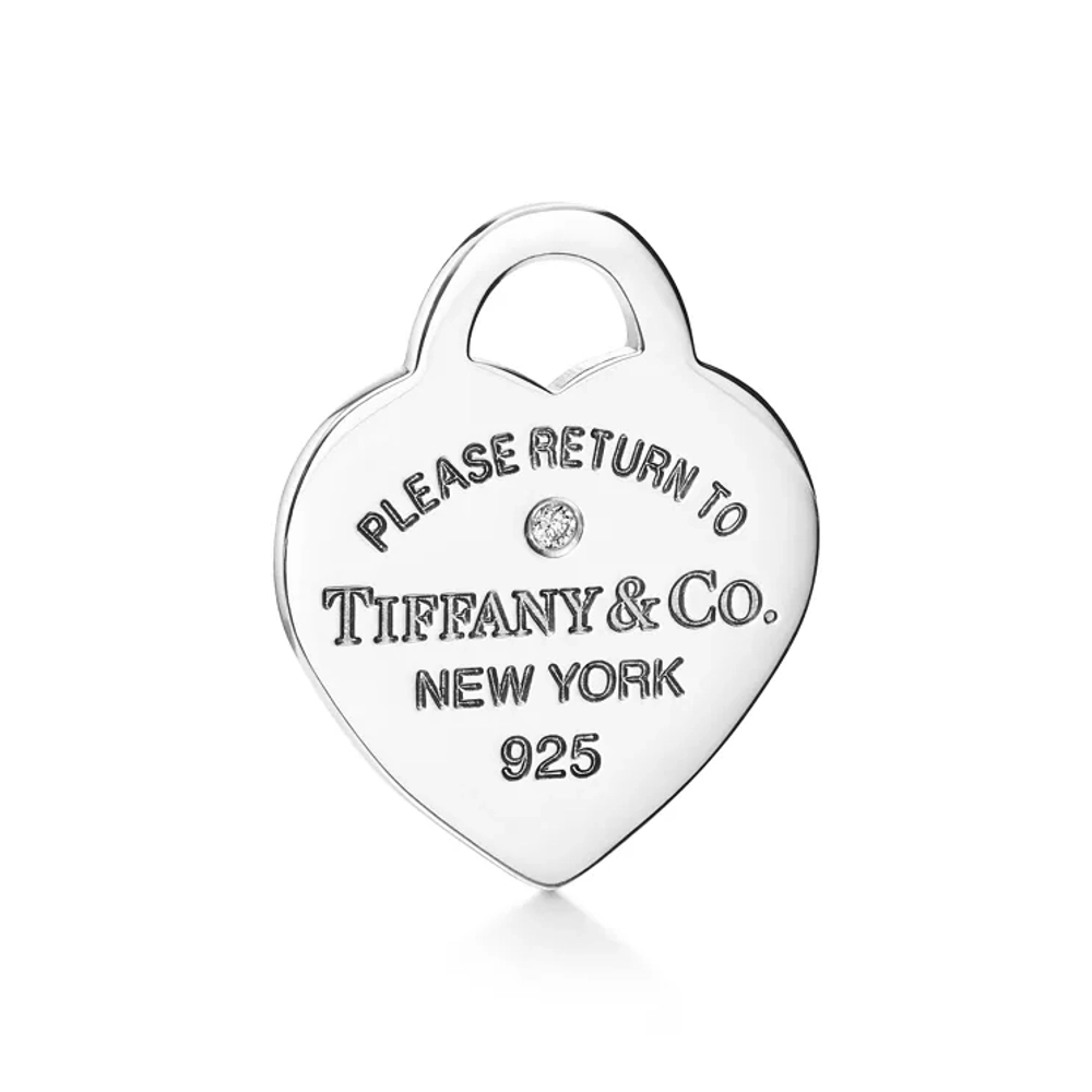 Браслет из серебра с розовой эмалью и бриллиантом, Tiffany 🩷 В наличии