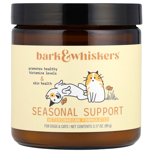 Dr. Mercola, Bark & Whiskers ™, сезонная поддержка, для собак и кошек, 90 г (3,17 унции)