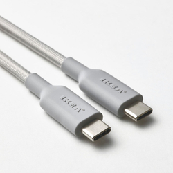IKEA LILLHULT  (ИКЕА ЛИЛЛХУЛТ)  -  USB-C - USB-C, светло-серый, 1,5 м