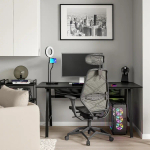Игровой стол и стул - IKEA UTESPELARE/STYRSPEL, черный, 166х79х9 см, УТЕСПЕЛАРЕ/СТИРСПЕЛ ИКЕА