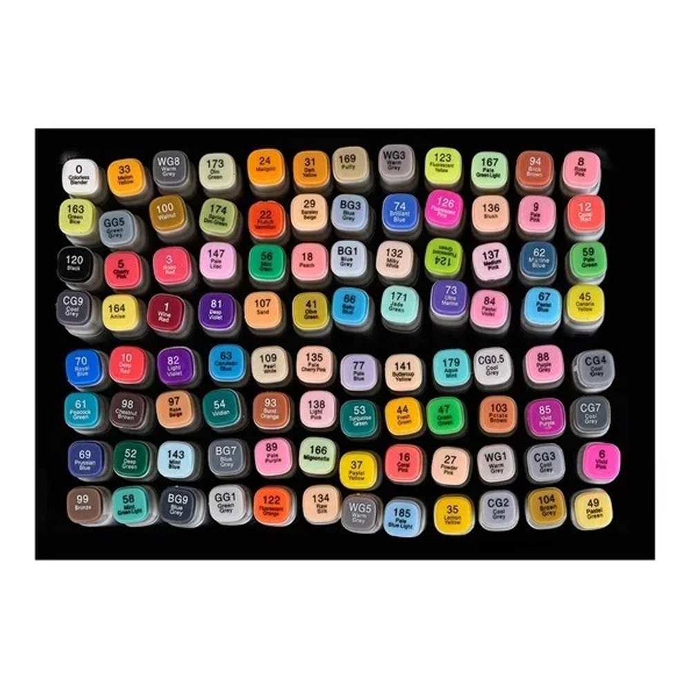 Маркер для скетчинга, двусторонние, Basir, четырехгранные, 14 мм, спиртовые, 96 шт