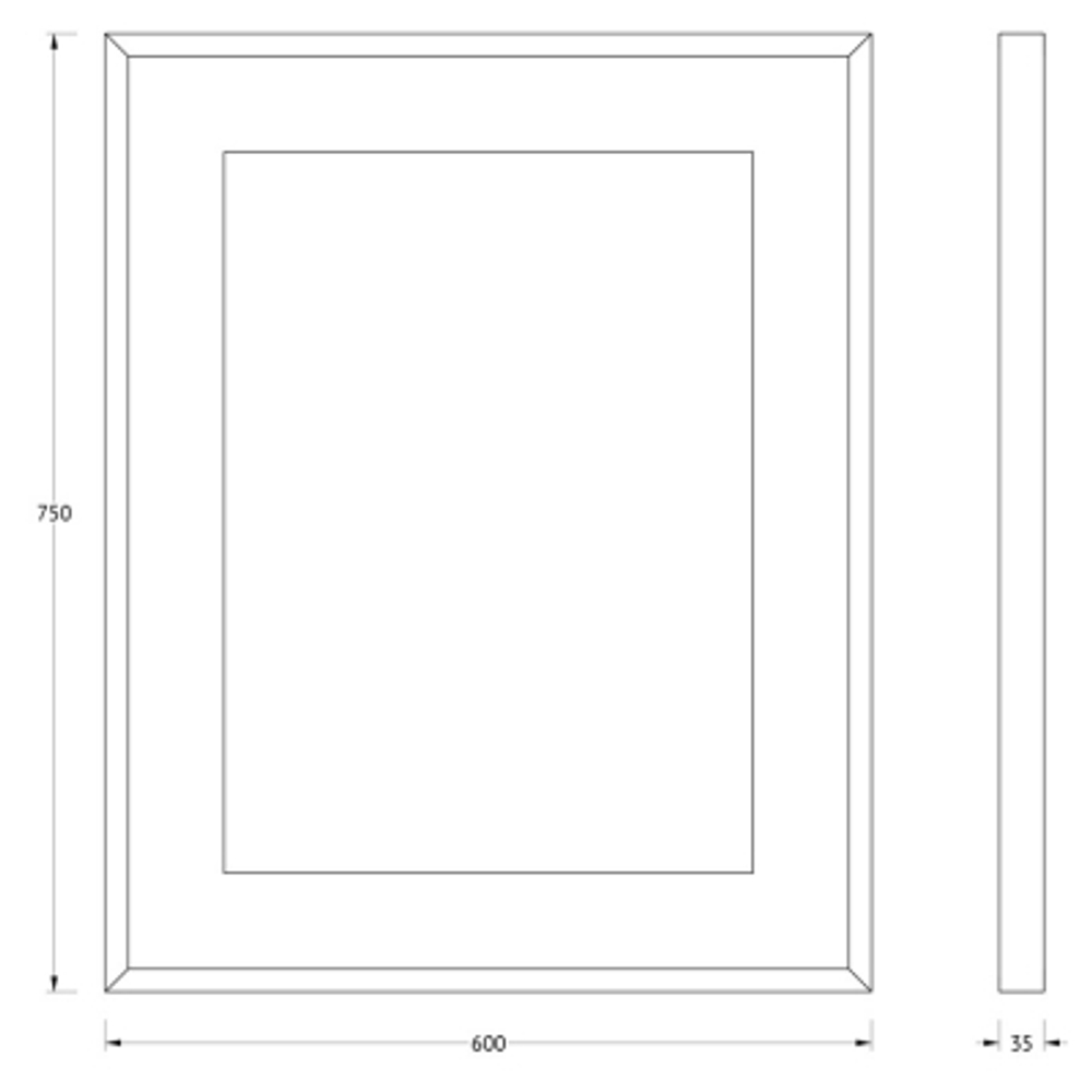 Зеркало Evoform в багетной раме со встроенным LED-светильником 18 W 60x75 см