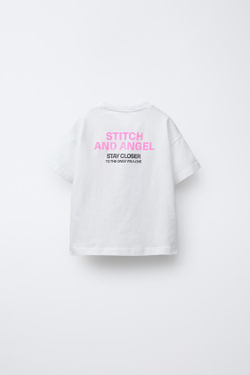 ZARA ФУТБОЛКА С ПРИНТОМ «ЛИЛО И СТИЧ» © DISNEY, БЕЛЫЙ