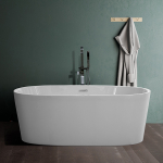 Ванна отдельностоящая EMMA, 180х80, слив-перелив Click-Clack тип O, белая/хром, ST-EMMA18080FO-BNCR