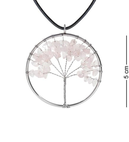 NP-02/5 Кулон с камнями «Розовый кварц»