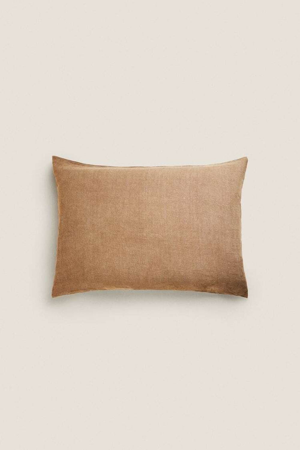 ZARA HOME ЛЬНЯНОЙ ЧЕХОЛ ДЛЯ ДЕКОРАТИВНОЙ ПОДУШКИ XXL, РЫЖЕВАТО-КОРИЧНЕВЫЙ