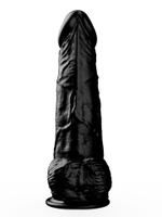 Фаллоимитатор LOVETOY чёрный с мошонкой на присоске