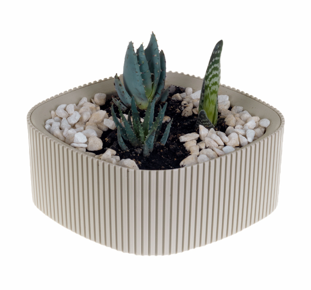 Кашпо СТРИП квадратное 165*165мм 0,9 л со вставкой М3249