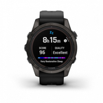 Смарт часы Garmin Fenix 7S Pro Sapphire Solar титановый угольно-серый DLC с силиконовым ремешком