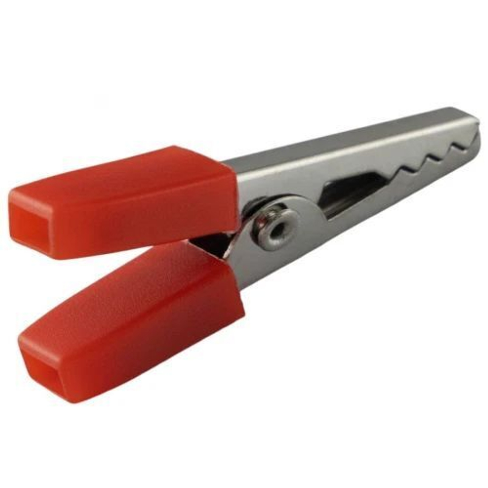 Зажим крокодил для проводов 5A 35мм (Красный) - 10шт