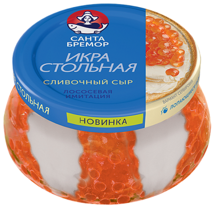 Икра Стольная Санта Бремор с крем-соусом с лососем 230 гр