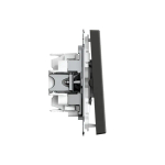 ARTGALLERY 2-клавишный ВЫКЛЮЧАТЕЛЬ КНОПОЧНЫЙ, 10АХ, механизм, быстрозажим. клем., БАЗАЛЬТ