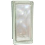 Стеклоблок Vitrablok Половинка Жемчуг Волна 19x9x8 - окрашенный внутри