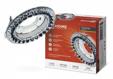 Светильник GX53R-crystal R42L-BC встраив. с подсветкой 4К под GX53 черн./хром IN HOME 4690612044316
