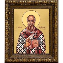 Аверкий Иерапольский, равноапостольный епископ. Икона на холсте.