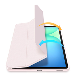 Чехол книжка розового цвета от Dux Ducis для Samsung Galaxy Tab S10 FE Plus, серия Toby Series Case, с функцией пробуждения и сна