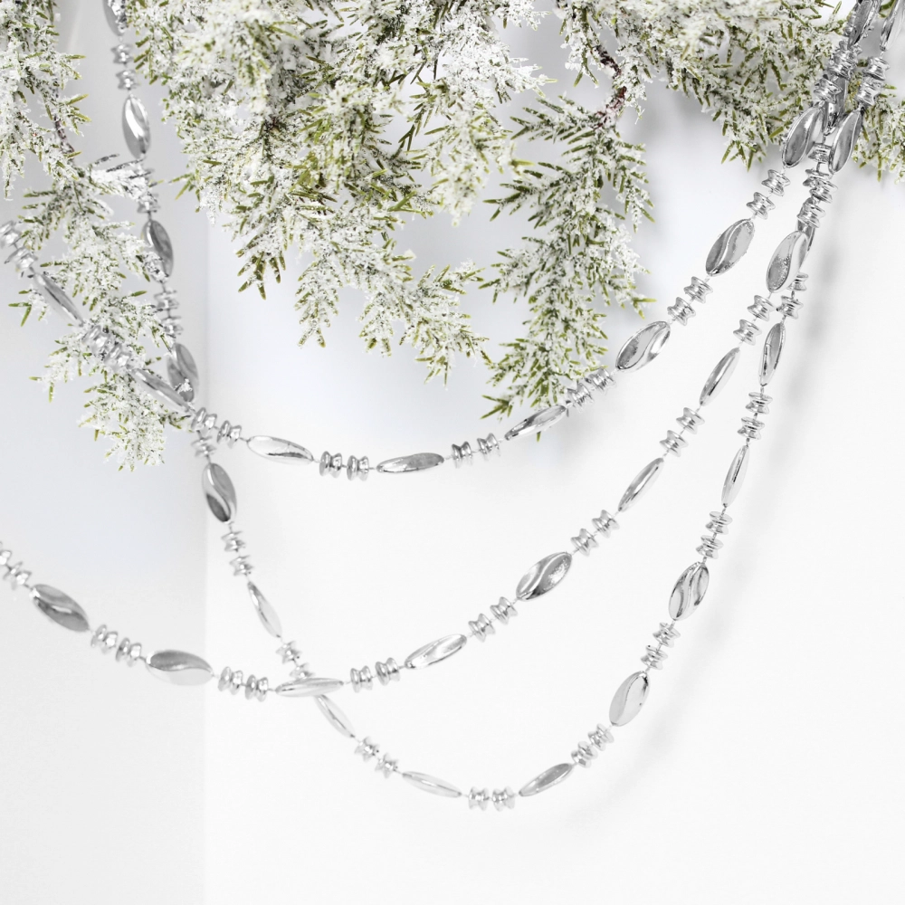Бусы на ёлку 2м «Льдинка», Серебро