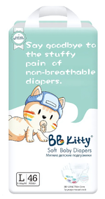 BB Kitty Подгузники Премиум L (9-14кг) 46шт