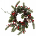 Венок хвойный новогодний «Ягодный Вальс» , 50 см
