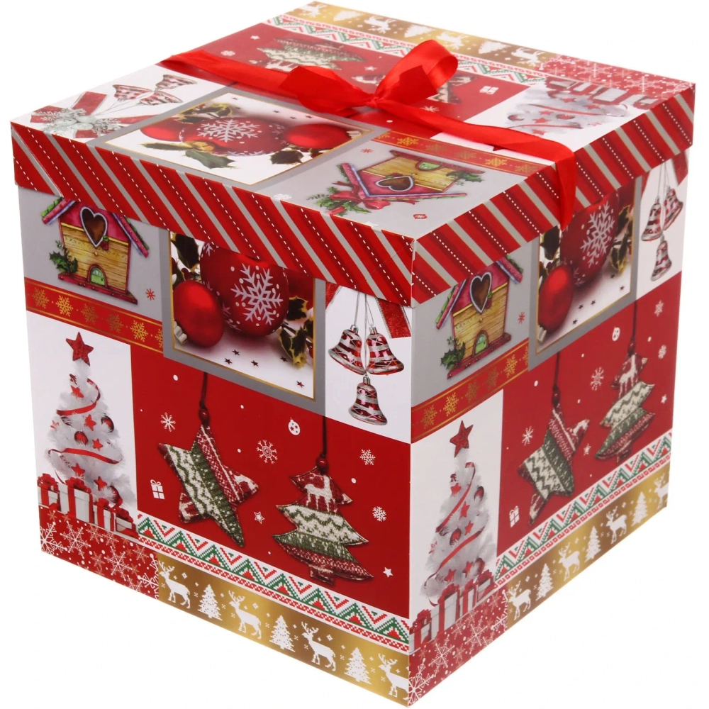 Коробка подарочная «Коробка чудес» 30*30*30 см, Red