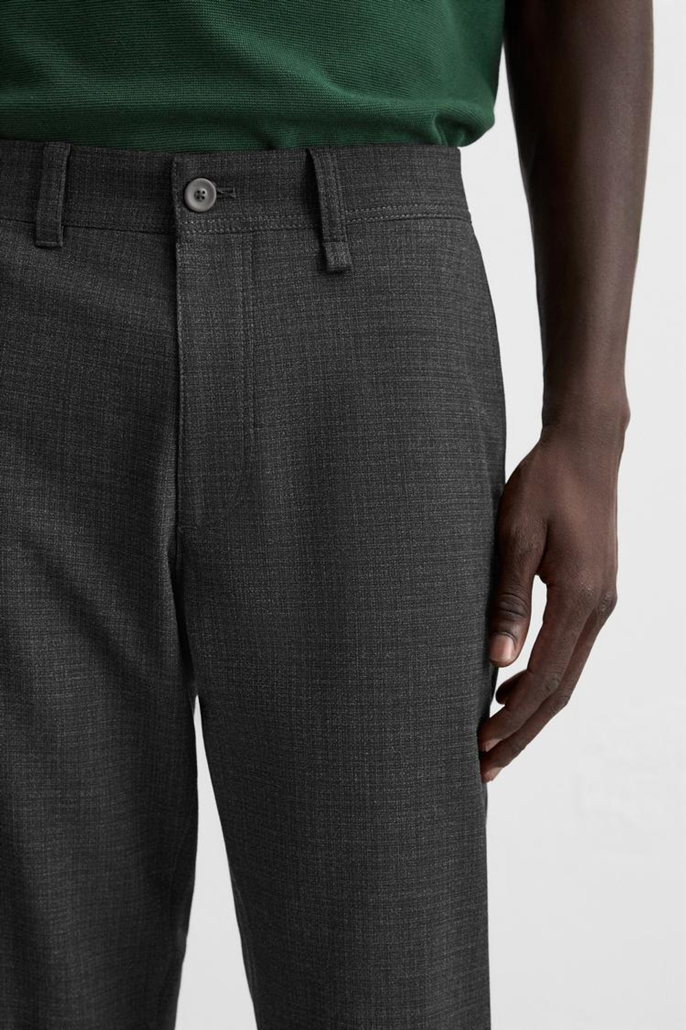 ZARA БРЮКИ КОМФОРТНОЙ ПОСАДКИ ИЗ РЕЛЬЕФНОЙ ТКАНИ, АНТРАЦИТОВО-СЕРЫЙ