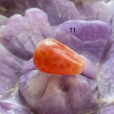 54625  Агат огненный Бусина капля 8*12мм