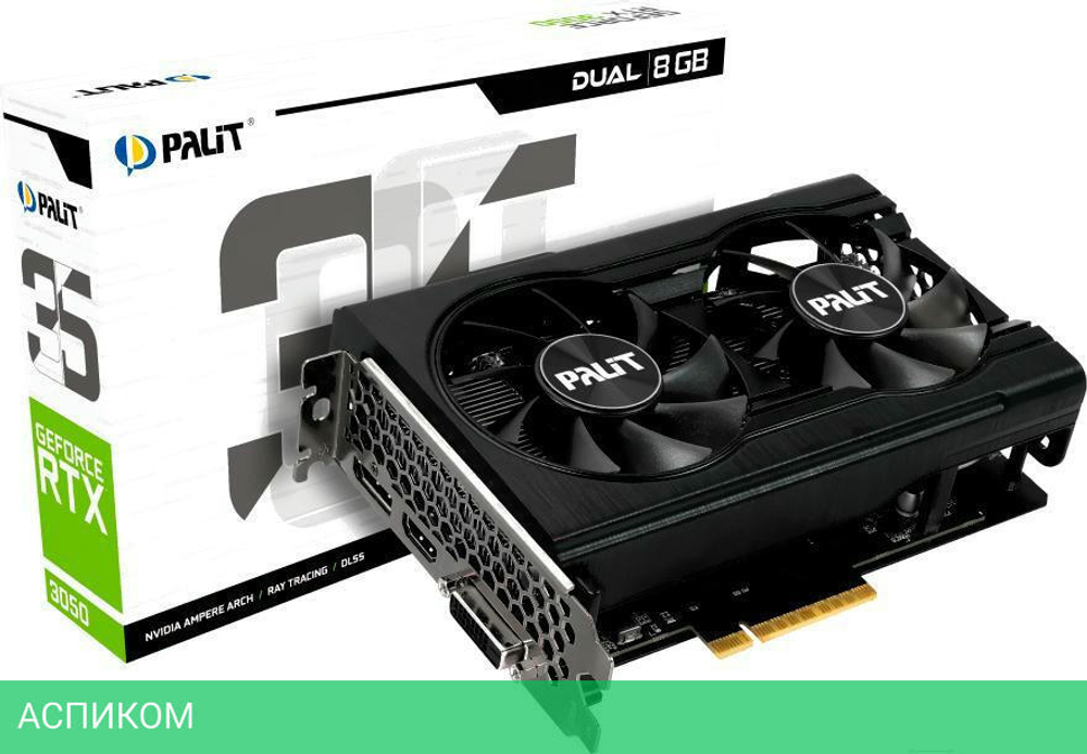 Видеокарта Palit GeForce RTX 3050 Dual 8GB (NE63050018P1-1070D)