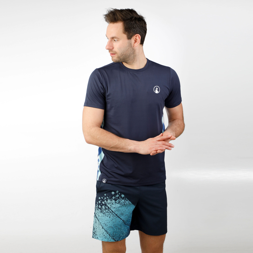 Мужское теннисное поло Quiet Please Ocean Receiever T-Shirt Men - Blue