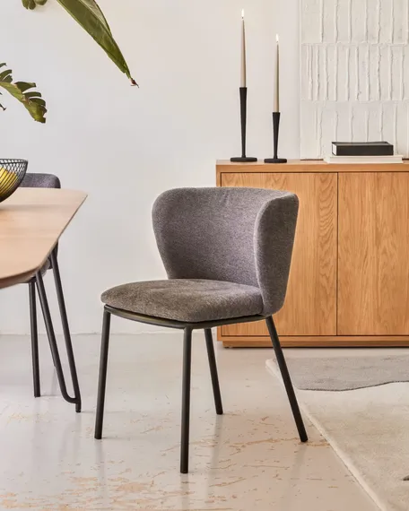 Стул Ciselia темно-серый шенилл | La Forma | Испания